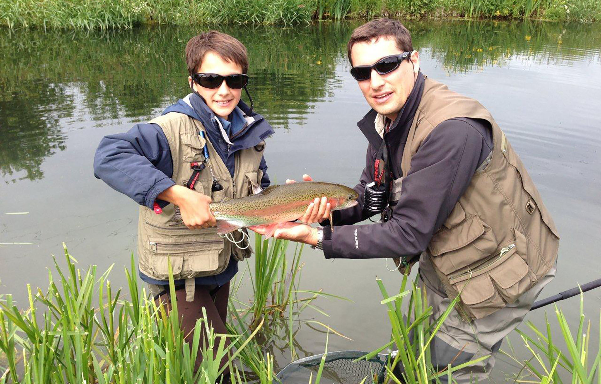 father and son rainbow trout